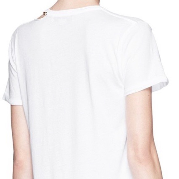 Stella McCartney Cut Out Tee w/ Gold Chain Trim - Picture 3 of 6